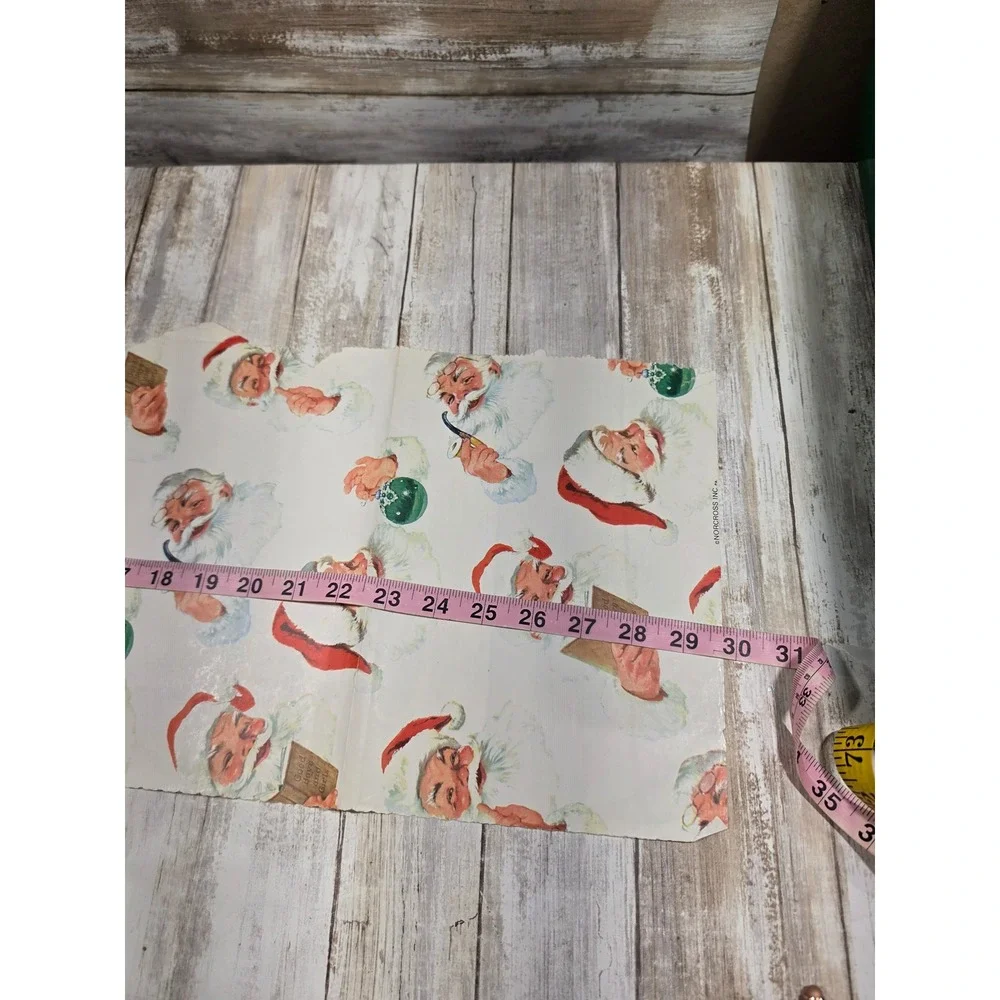 Vintage Gift Wrap Lot Hy-Sil Norcross Santa Floral Baby Football Retro Paper